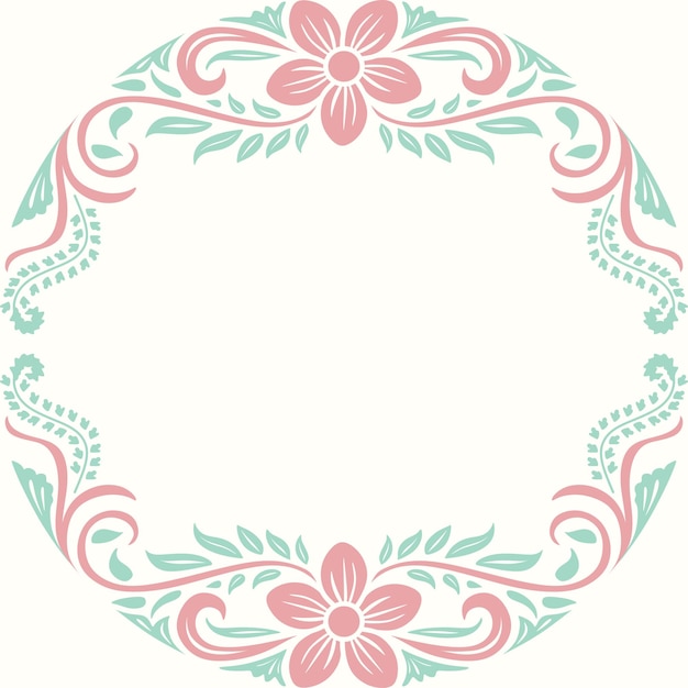 floral vector frame decorative frame design greeting card or background