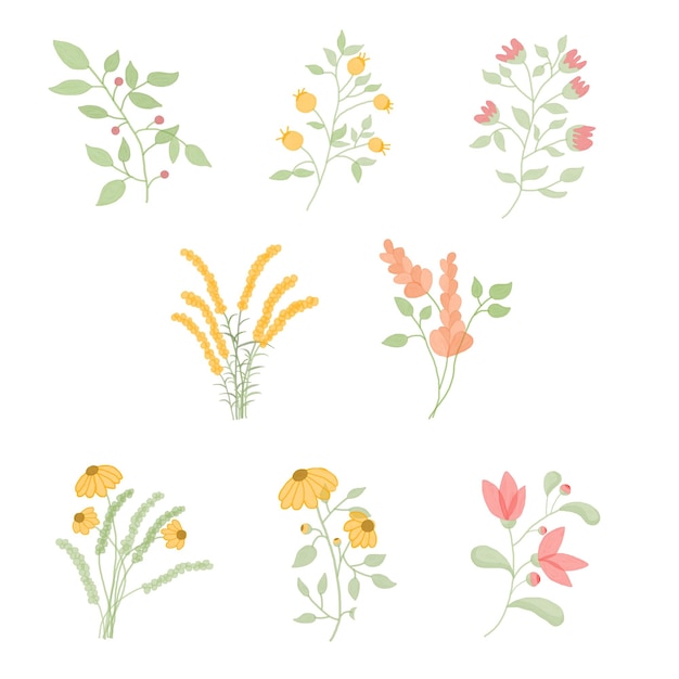 floral vector illustration design in watercolor