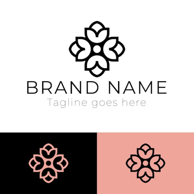 floral vector logo design fashion store flower shop logo illustration floral design