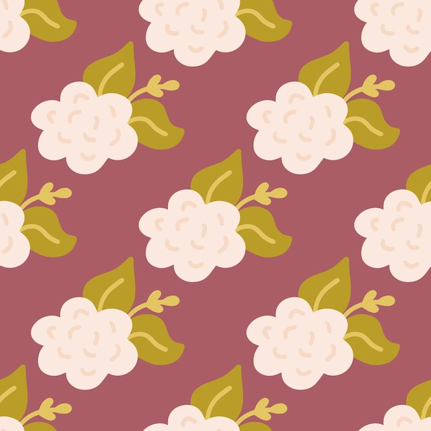 Floral Vector Seamless Pattern in Flat Style for Fabric Wrapping Paper Postcards wallpaper