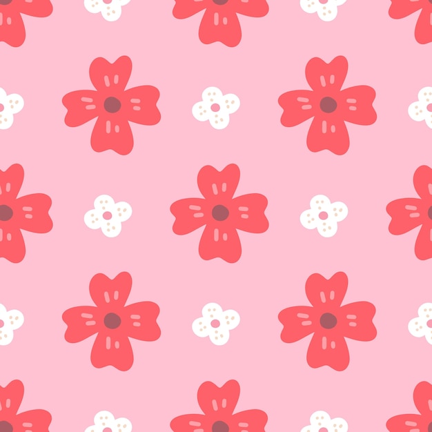 Floral Vector Seamless Pattern in Flat Style for Fabric Wrapping Paper Postcards wallpaper