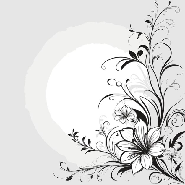 Vector floral vector on white background