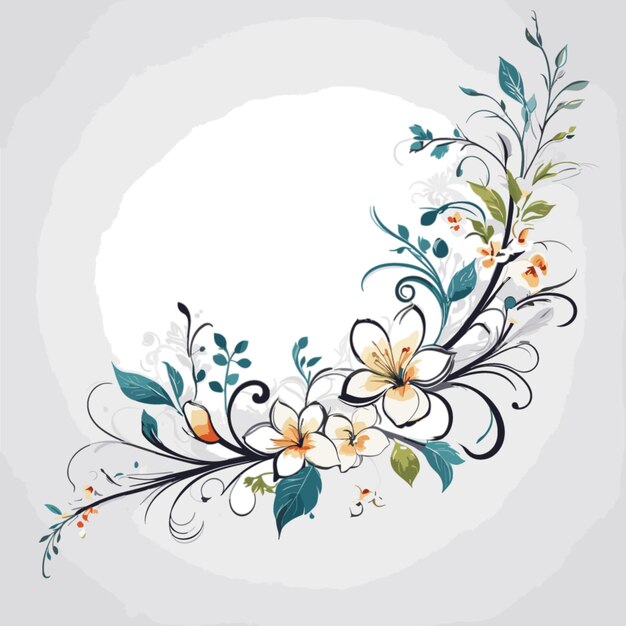 Vector floral vector on white background