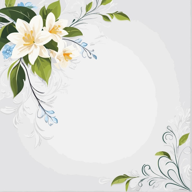 Floral vector on white background