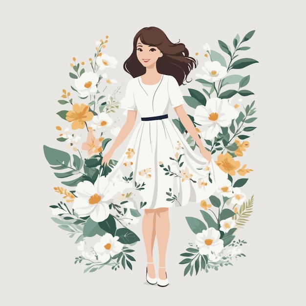 Floral vector on white background