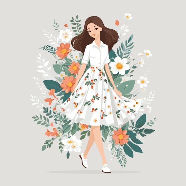 Premium Vector | Floral vector on white background