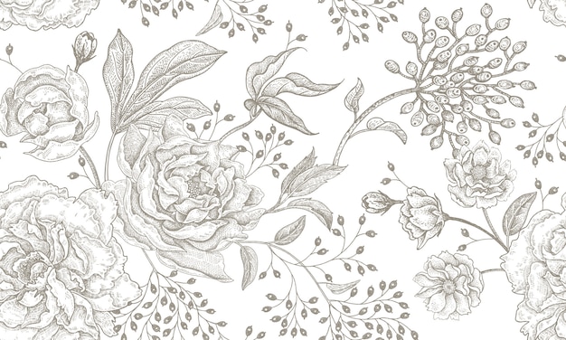 Floral Vintage Seamless Pattern.