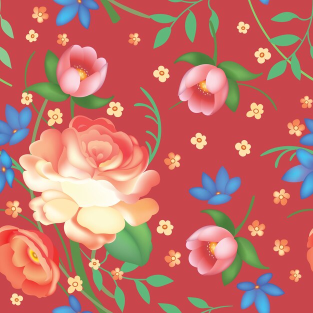 Floral vintage seamless pattern