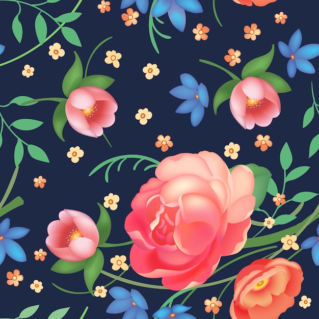 Floral vintage seamless pattern