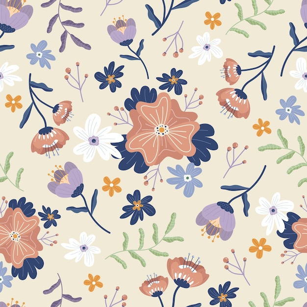 異なる花や葉を持つ花の壁紙