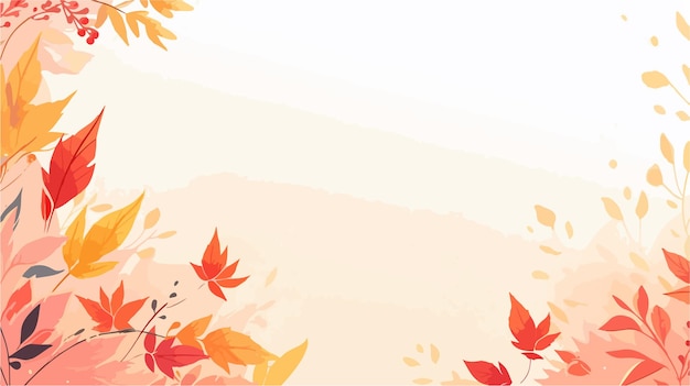 Vector a floral wallpaper with red and yellow leaves and a floral pattern