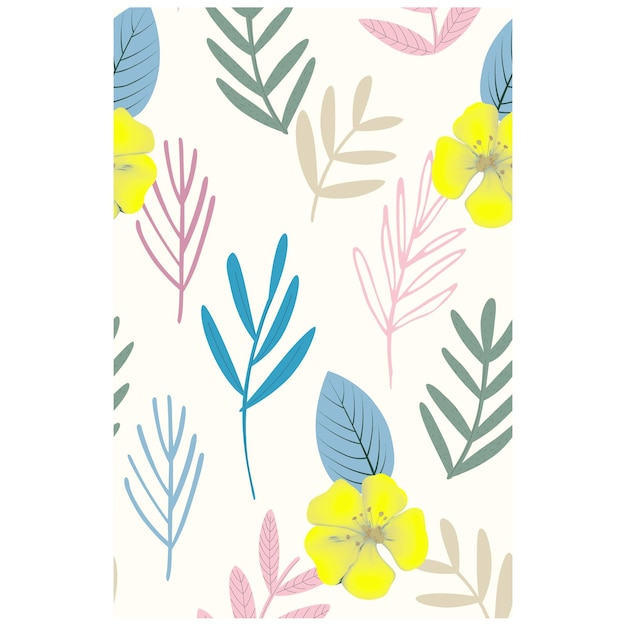 A floral wallpaper with a tropical pattern.