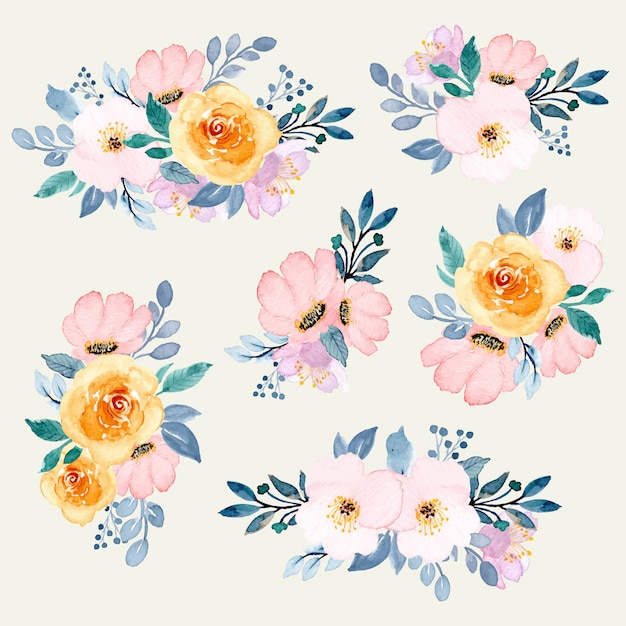 Floral watercolor arrangement collection