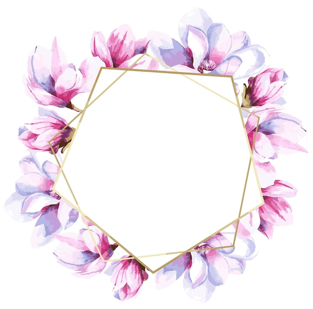 Vector floral watercolor frame