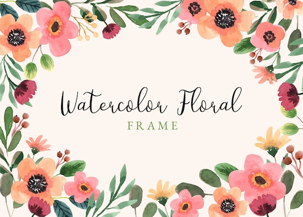 Floral Watercolor Frame