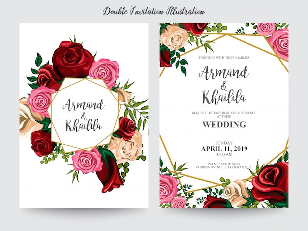 floral watercolor for invitation design illustration