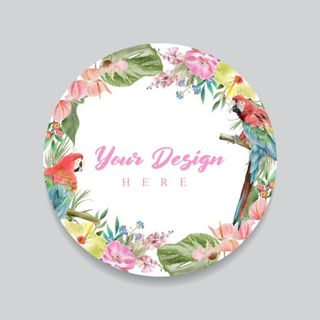 floral watercolor label collection set