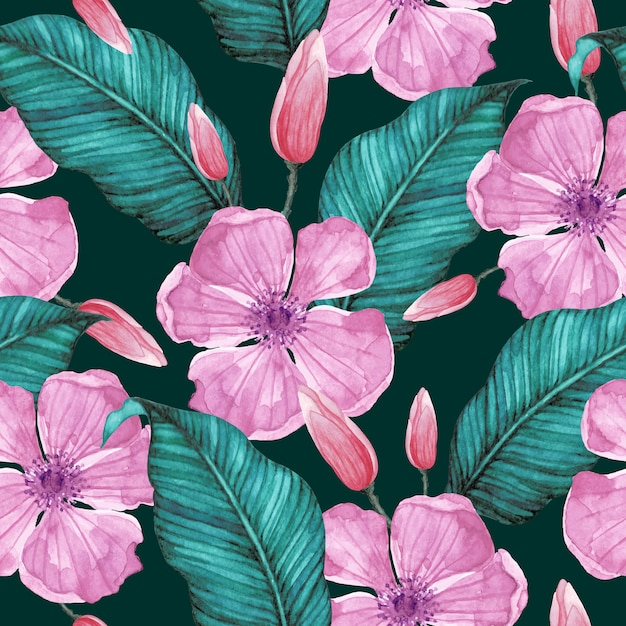 Floral watercolor pattern seamless