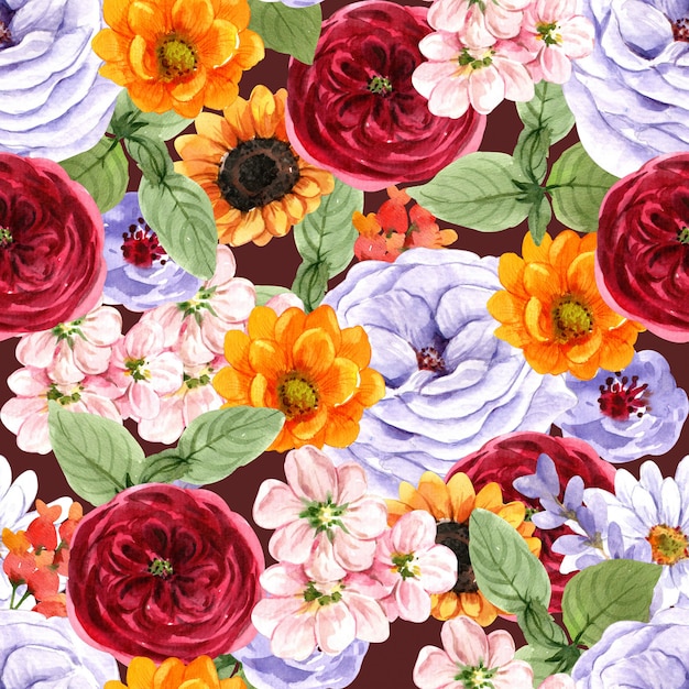 Vector floral watercolor pattern