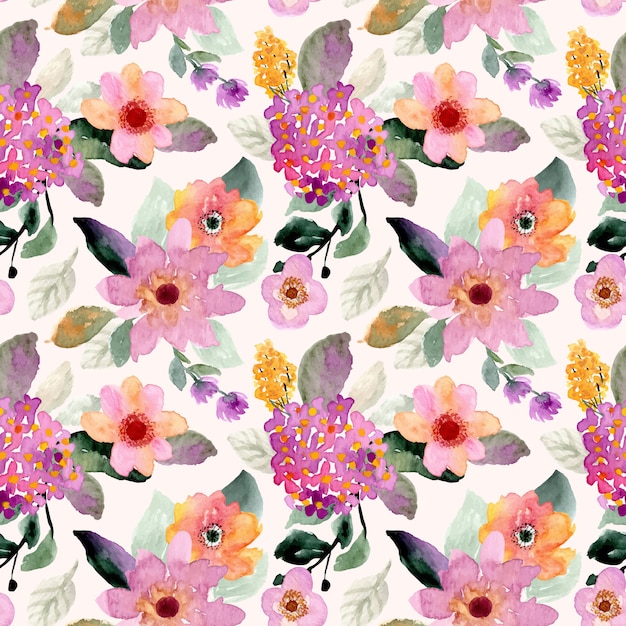 Floral watercolor seamless pattern