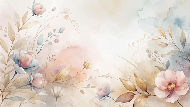 Floral watercolor silhouette background