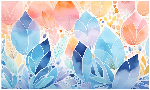 Floral watercolor vector background