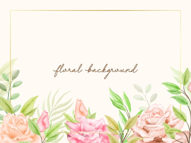 Floral Watercolor Wedding Background Template Design
