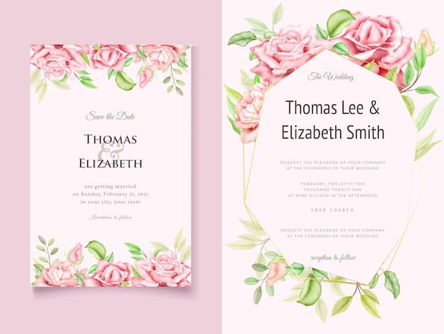 Floral Watercolor Wedding Invitation Template