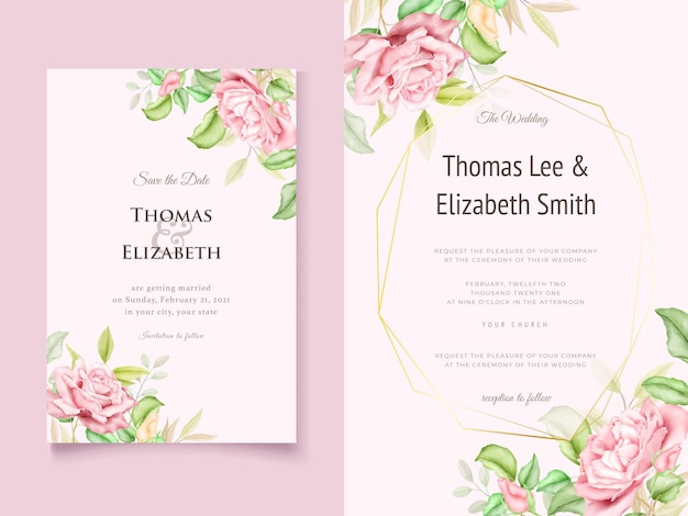 Floral Watercolor Wedding Invitation Template