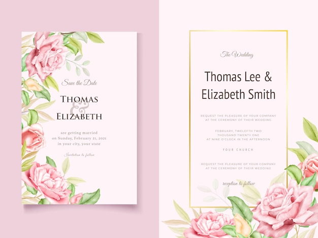 Floral Watercolor Wedding Invitation Template