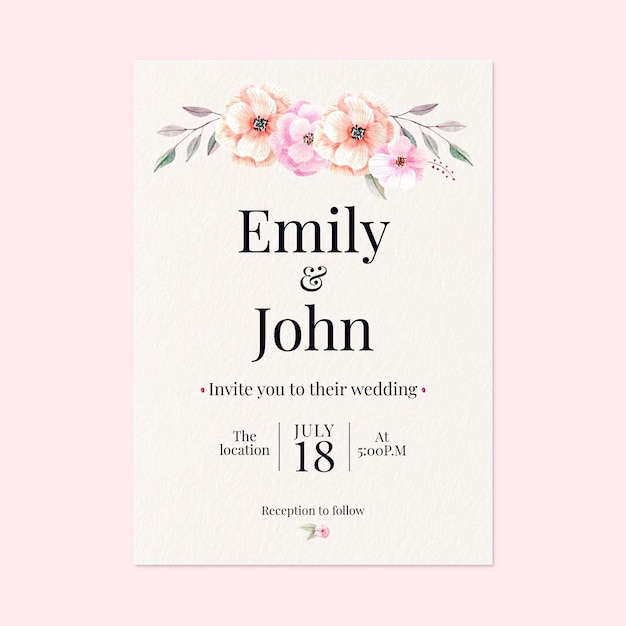 Floral wedding card concept