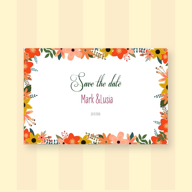 Floral wedding card