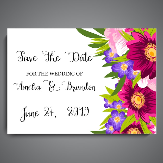 Floral wedding card