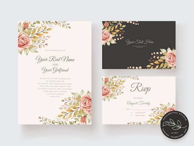 floral wedding card
