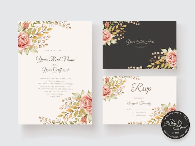 Floral wedding card