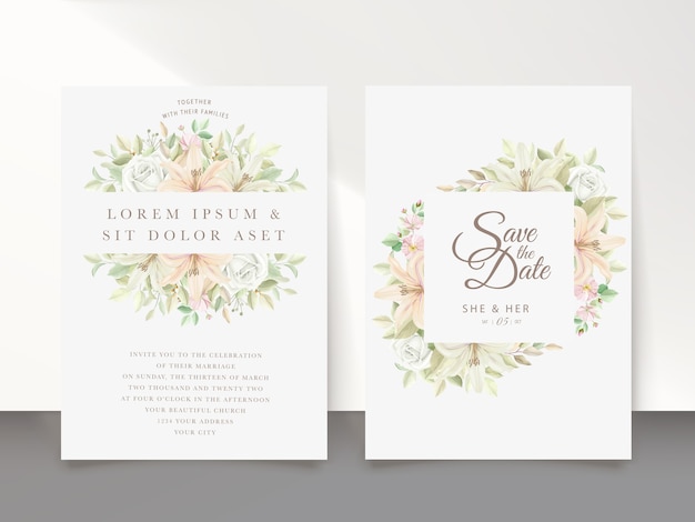 Floral wedding card