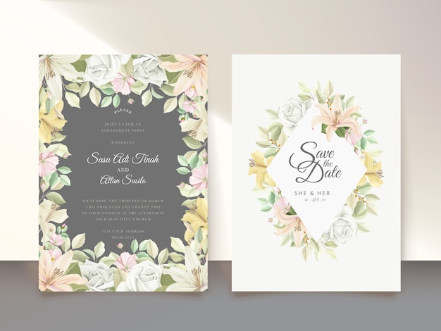 Vector floral wedding card