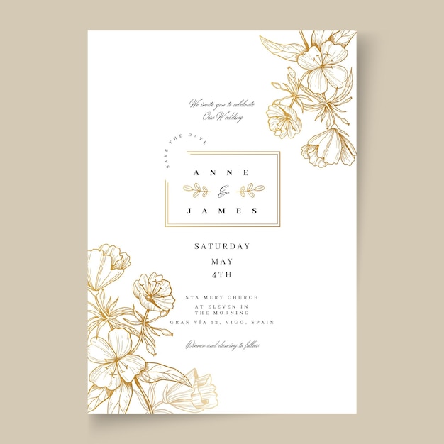 floral wedding card