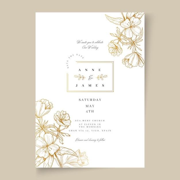 Floral wedding card