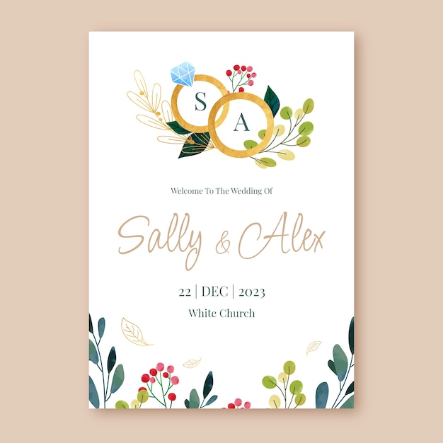 Floral wedding celebration poster template