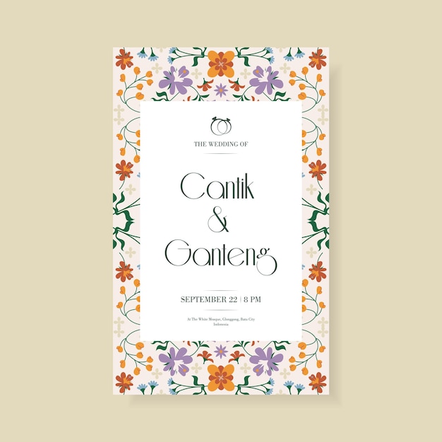 Floral wedding celebration template