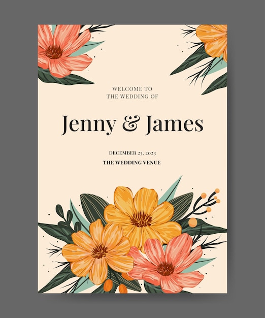 Floral Wedding Design Poster