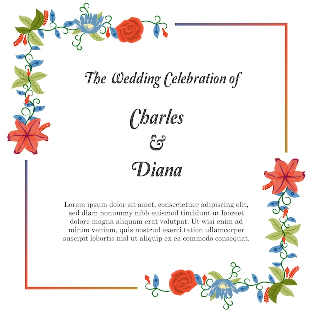 Floral wedding invitation backround