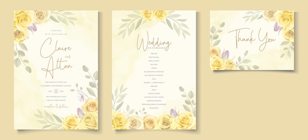 floral wedding invitation card design