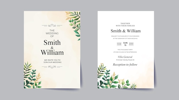 floral wedding invitation card layout
