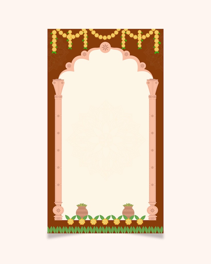 floral wedding invitation card template indian wedding template