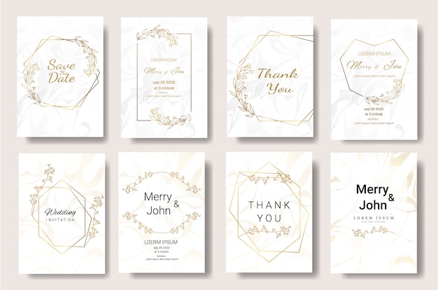 Vector floral wedding invitation card template