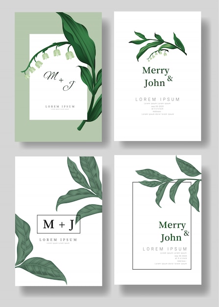 Modello di carta di invito matrimonio floreale
