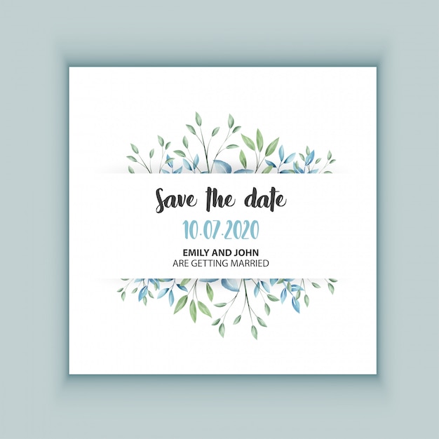 Floral wedding invitation card