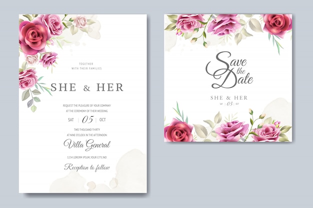 floral wedding invitation card